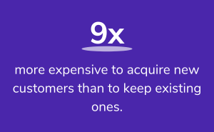 9x more expensive to acquire new customers than to keep existing ones